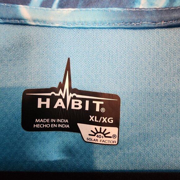 Habit Waves Solar Factor‎ UPF 40+ Sun Protection Long Sleeve Water Shirt sz XL - Picture 7 of 12